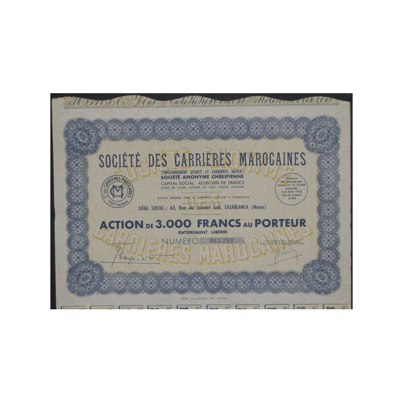 Sté des Carrières Marocaines (Ac)