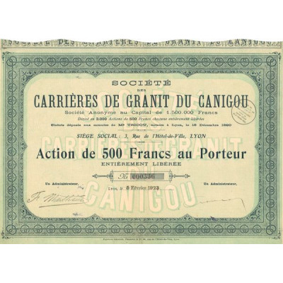 Sté des Carrières de Granit du Canigou (Act 500 F)