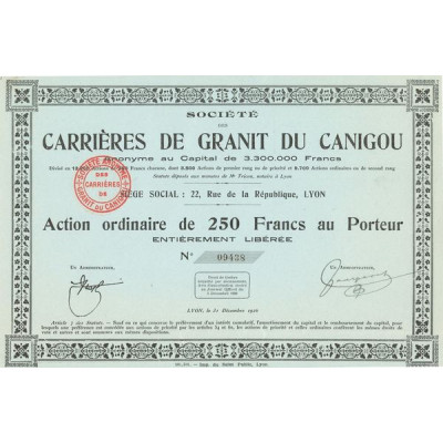 Sté des Carrières de Granit du Canigou (Act Ordi 250 F)
