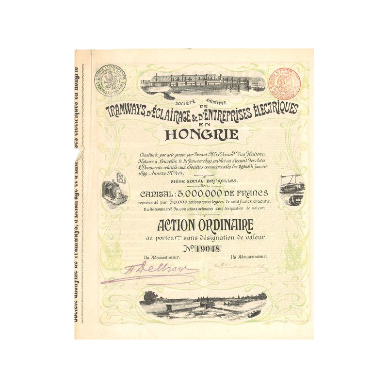 S.A. de Tramways. d'Eclairage & d'Entreprises Electriques en Hongrie (Act Ordinaire)