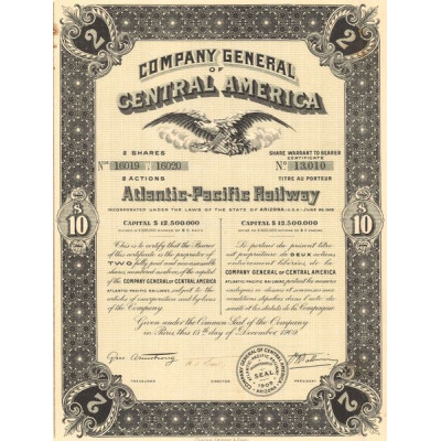 Cy General of Central America - Atlantic-Pacific Railway (Act $ 10)