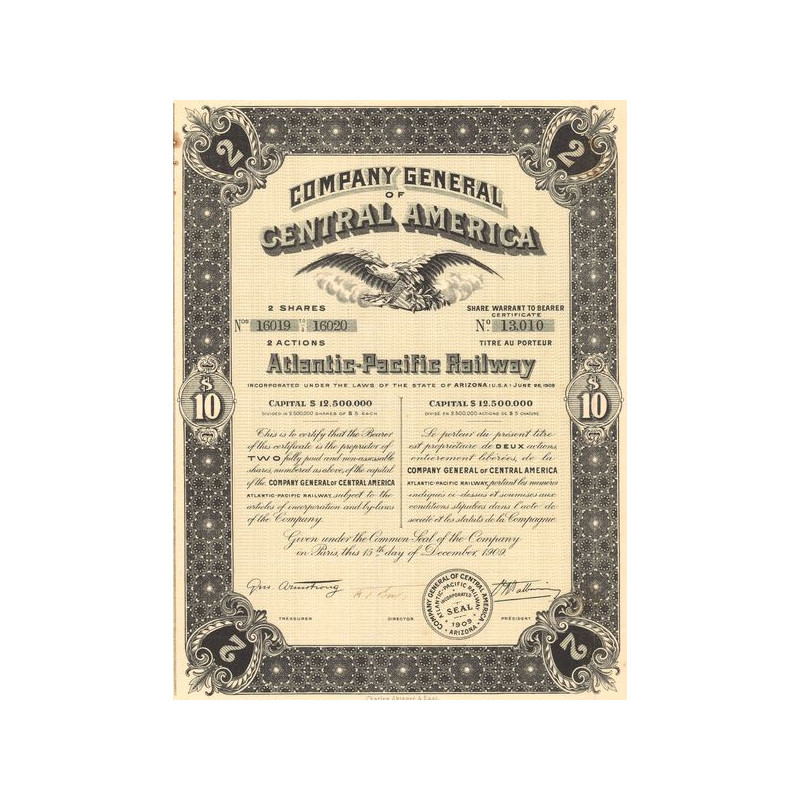 Cy General of Central America - Atlantic-Pacific Railway (Act $ 10)