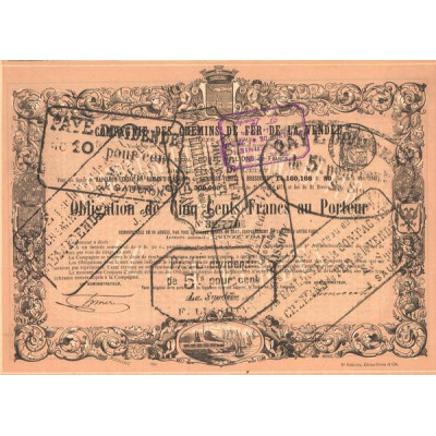 Cie des Chemins de Fer de la Vendée (Obl 500 F)