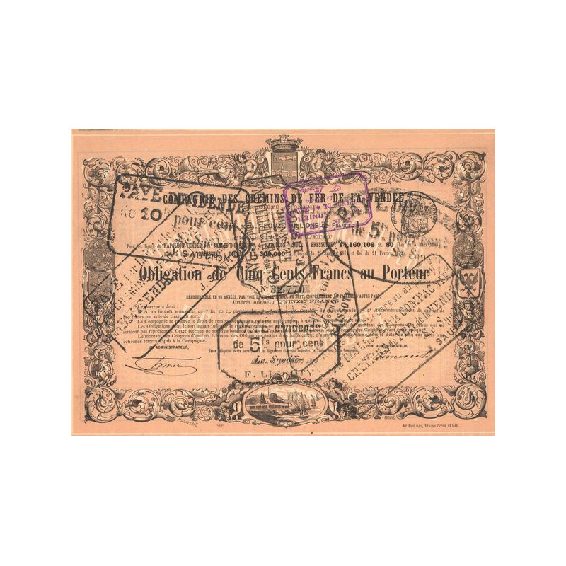 Cie des Chemins de Fer de la Vendée (Obl 500 F)