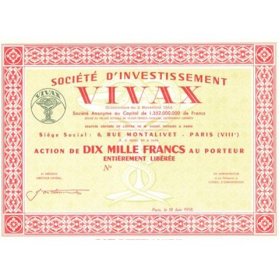 Sté d'Invertissement Vivax (Blanquette) (Act 10000 F)