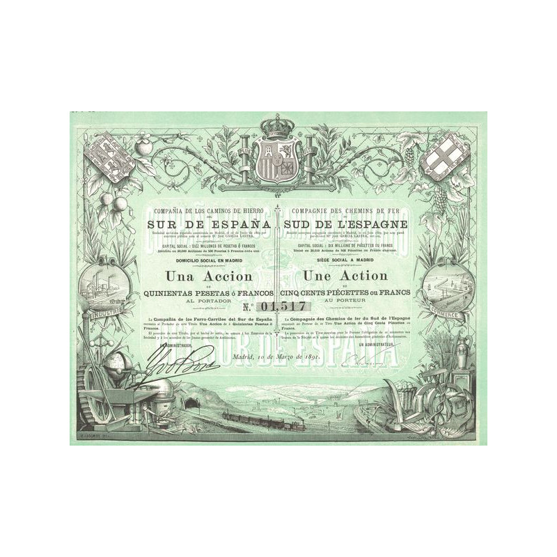 Cia de los Caminos de Hierro del Sur de España - Chemins de Fer du Sud de l'Espagne (Act 500 F)