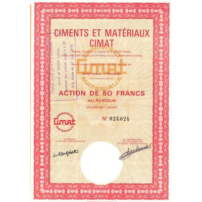 Ciments et Matériaux Cimat (Act 50 F)
