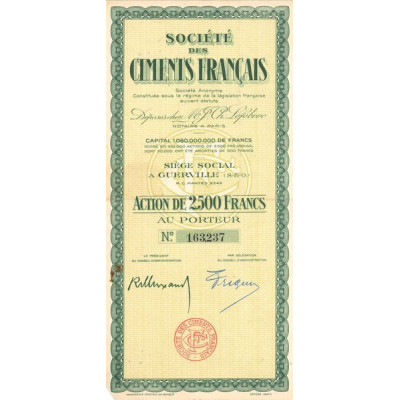 Sté des Ciments Français (Act 2500 F)