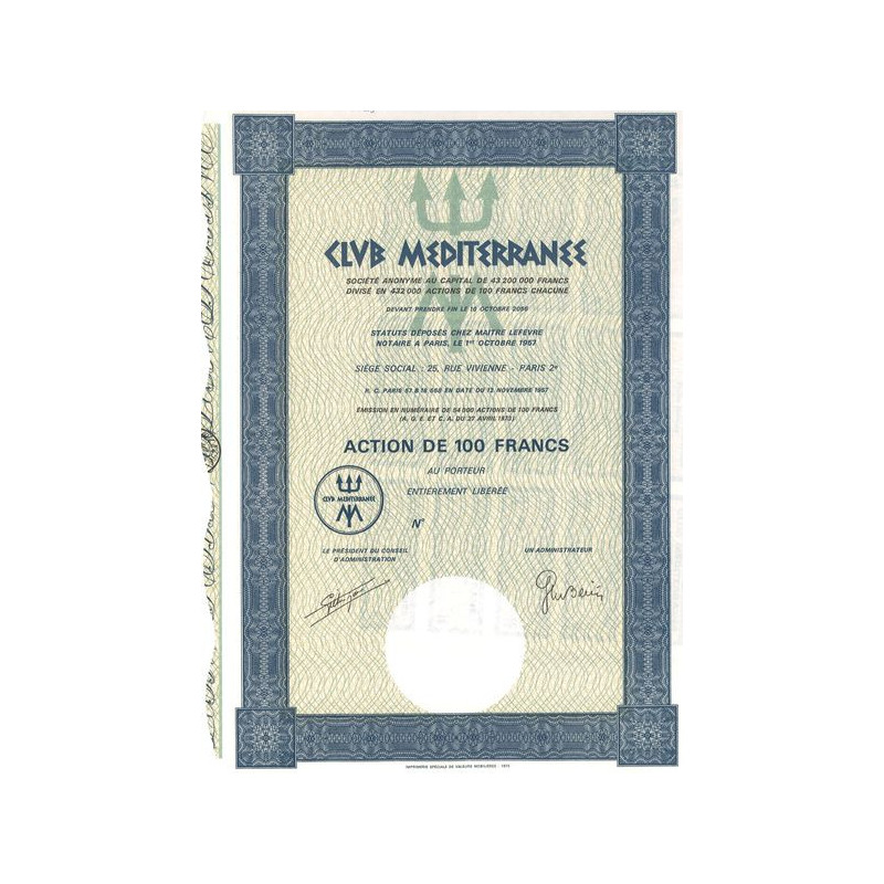 Club Méditerranée (Blanquette) (Act 100 F)