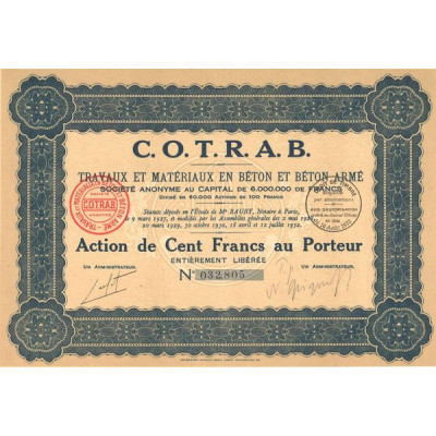 C. O. T. R. A. B. Travaux et Matériaux en Béton et Béton Armé (Act 100 F)