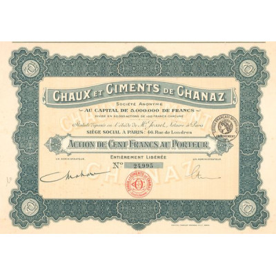 Chaux et Ciments de Chanaz (Act 100 F)