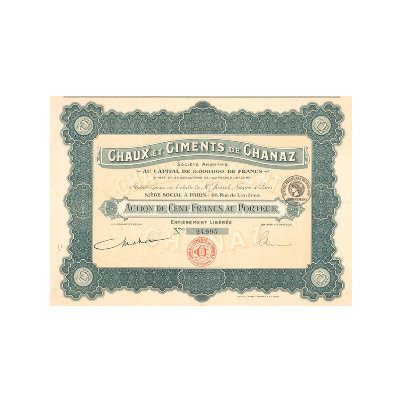 Chaux et Ciments de Chanaz (Act 100 F)