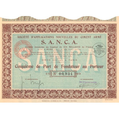 Sté d'Applications Nouvelles du Ciments Armé S.A.N.C.A. (PF)
