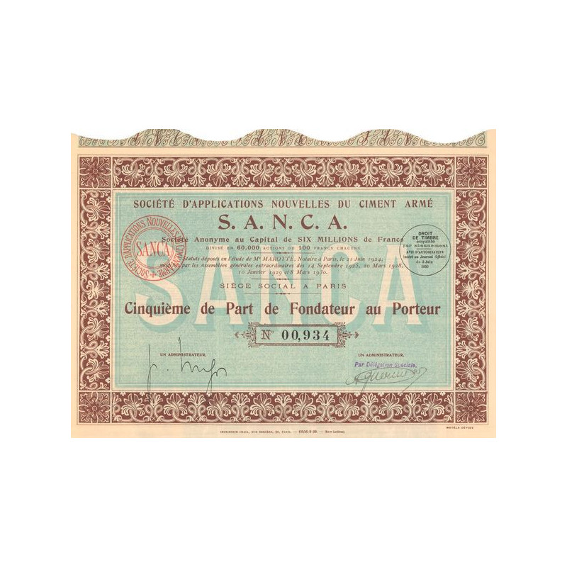 Sté d'Applications Nouvelles du Ciments Armé S.A.N.C.A. (PF)