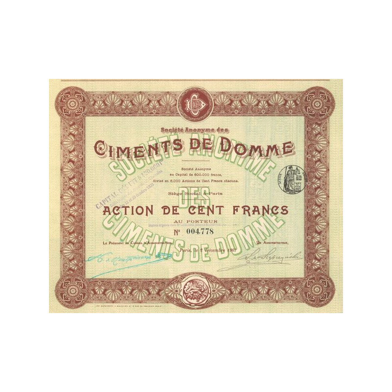 S.A. des Ciments de Domme (Act 100 F)