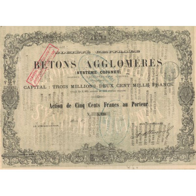 Sté Centrale des Bétons Agglomérés (Système Coignet) (Act 500 F)