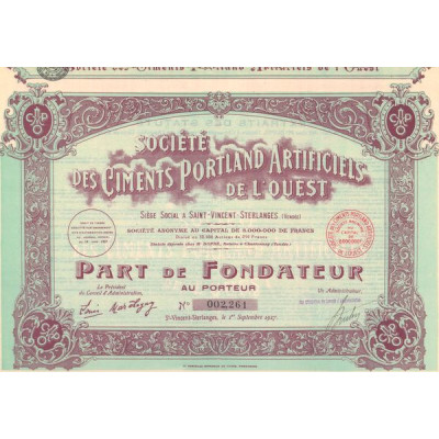 Sté des Ciments Portland Artificiels de l'Ouest (PF)