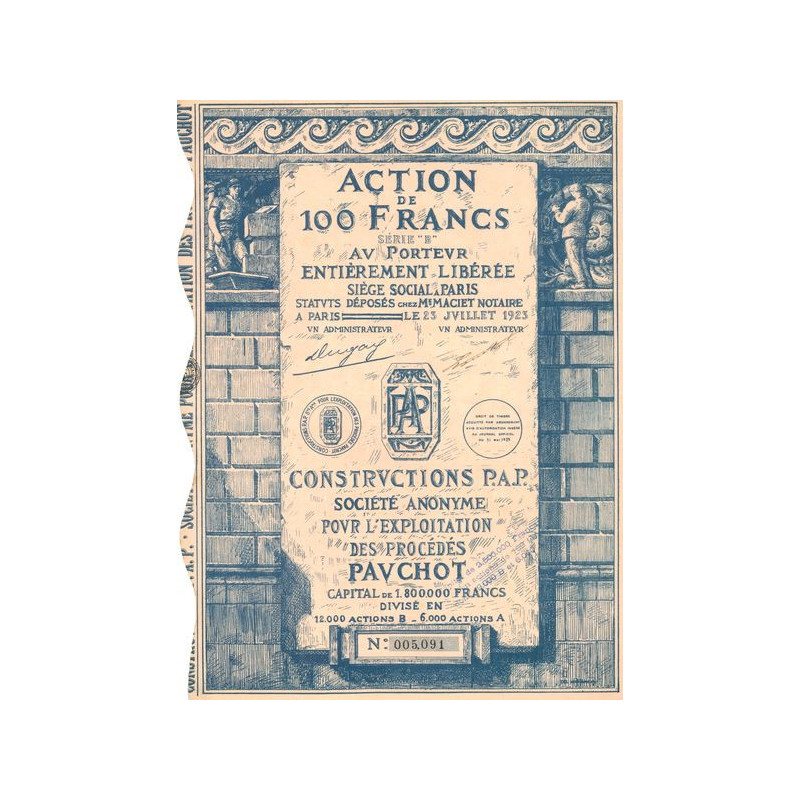 Constructions P.A.P. S.A. pour l'Exploitation des Procédés Pavchot (Act 100 F)