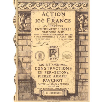 S.A. de Constructions en Fer - Béton & Pierre Armée Pavchot (Act 100 F)