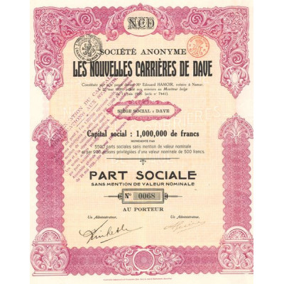 S.A. Les Nouvelles Carrières de Dave (Part Sociale)
