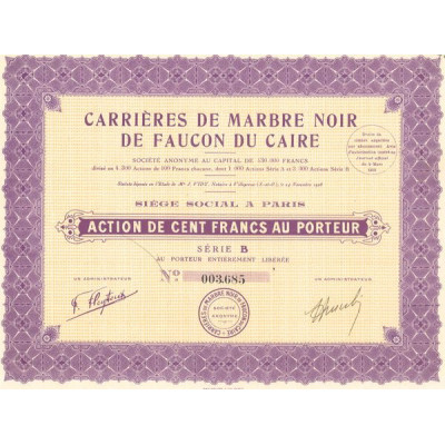 Carrières de Marbre Noir de Faucon du Caire (Act 100 F)