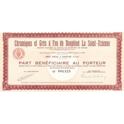 Céramiques et Grès à Feu du Dauphiné la Saint-Uzienne (PB)