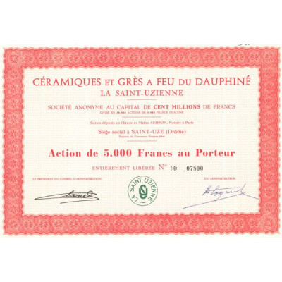 Céramiques et Grès à Feu du Dauphiné la Saint-Uzienne (Act 5000 F)