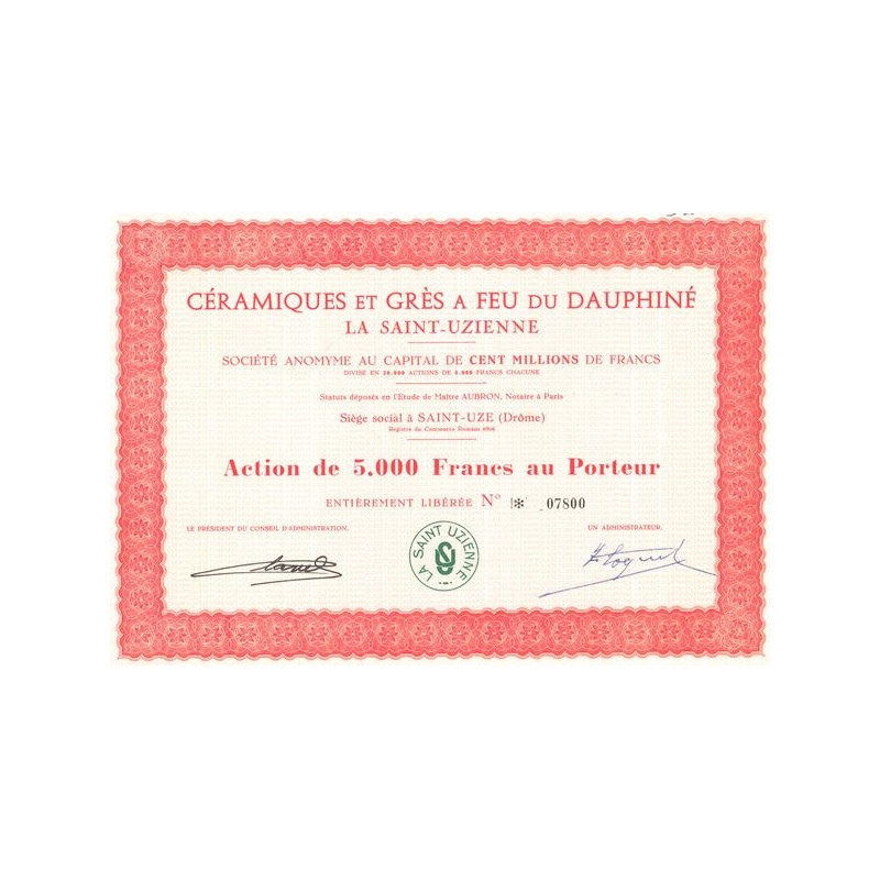 Céramiques et Grès à Feu du Dauphiné la Saint-Uzienne (Act 5000 F)