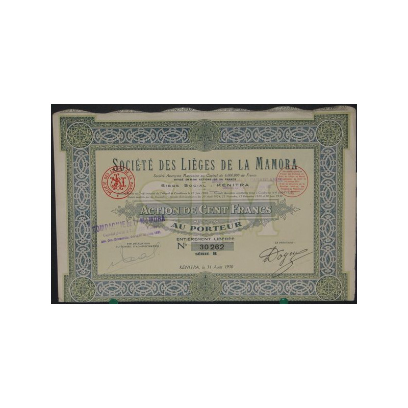 Sté des Lièges de la Mamora (Act 100 F)