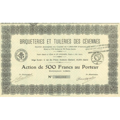 Briqueteries et Tuileries des Cévennes (Act 500 F)
