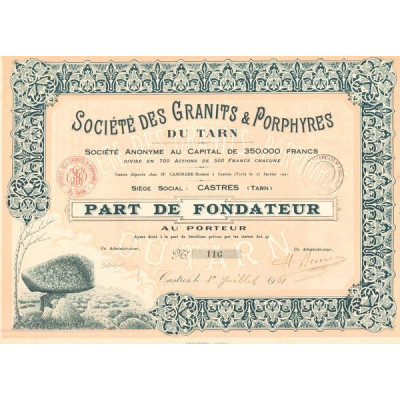 Sté des Granits & Porphyres du Tarn (PF)