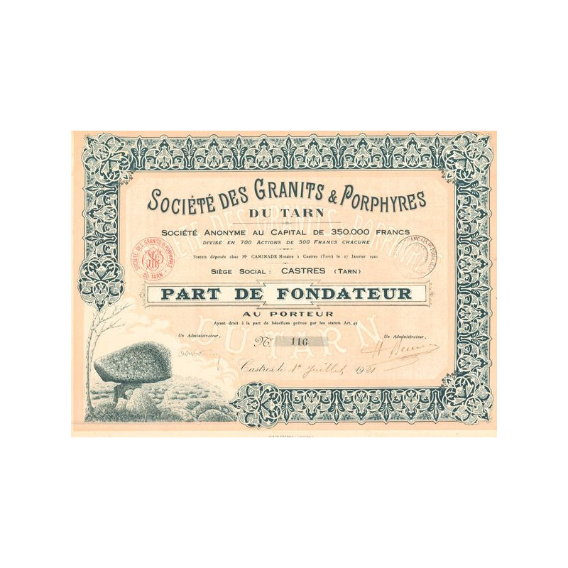 Sté des Granits & Porphyres du Tarn (PF)