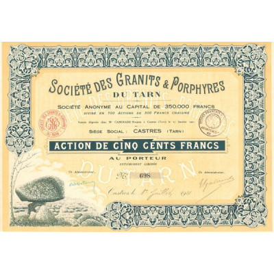 Sté des Granits & Porphyres du Tarn (Act 500 F)