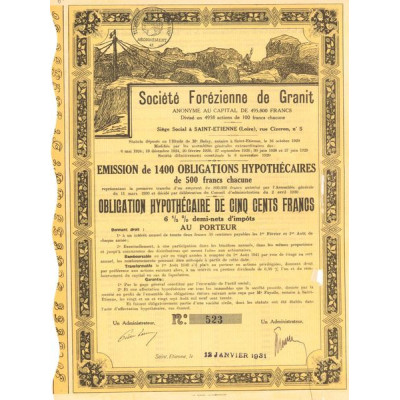Sté Forézienne de Granit (Obl 500 F)