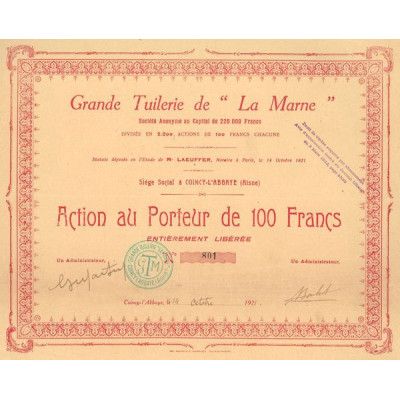 Grande Tuilerie de "La Marne" (Act 100 F)