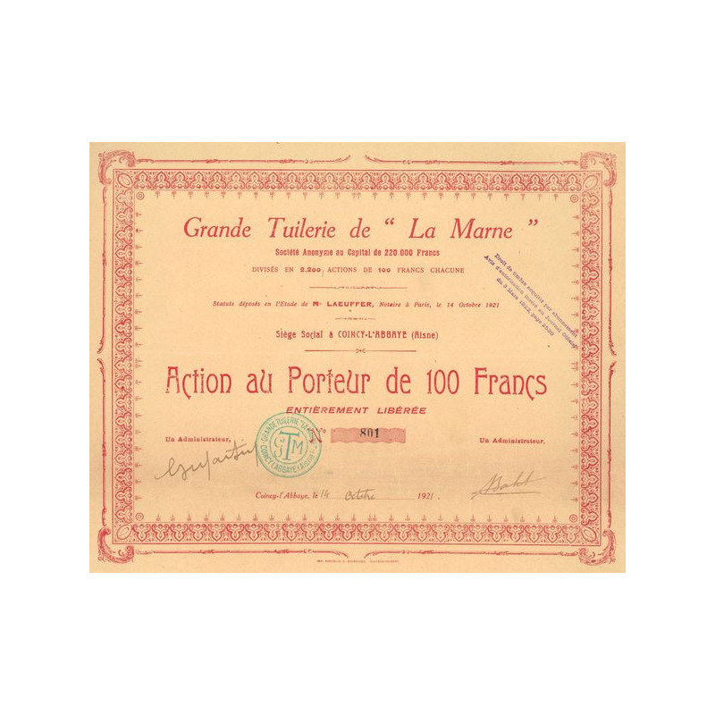 Grande Tuilerie de "La Marne" (Act 100 F)