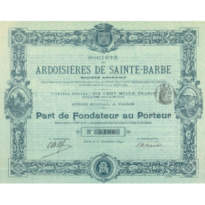 Sté des Ardoisières de Sainte-Barbe (PF)