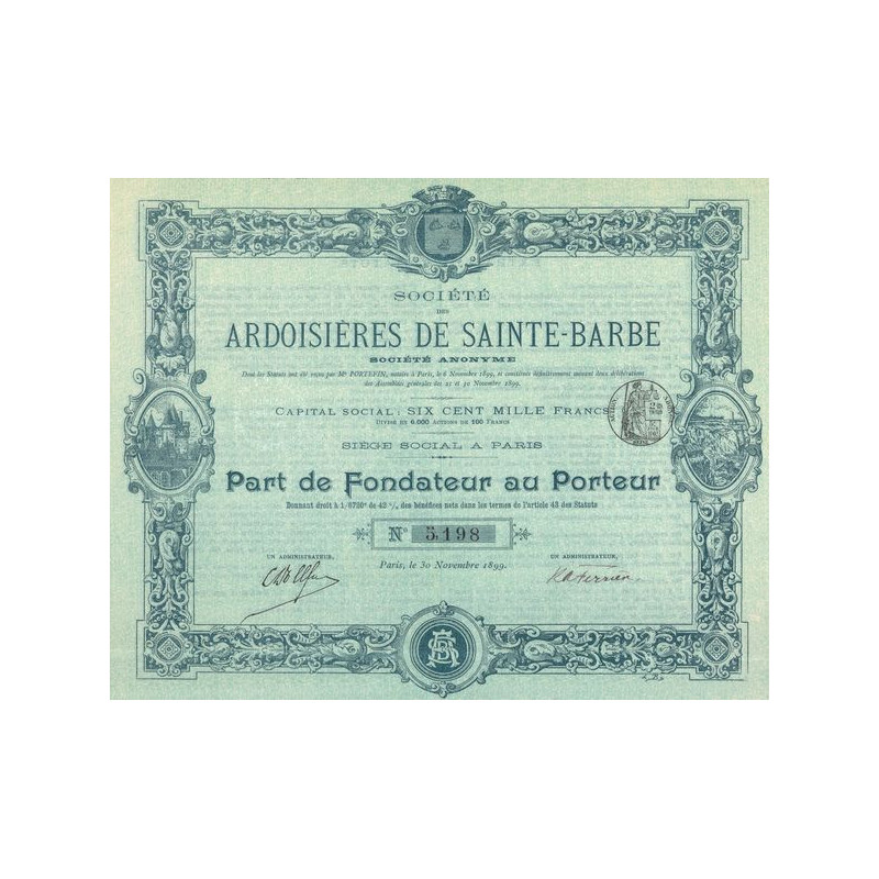 Sté des Ardoisières de Sainte-Barbe (PF)