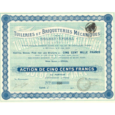 Tuileries et Briqueteries Mécaniques de Golbey-Epinal (Act 500 F)