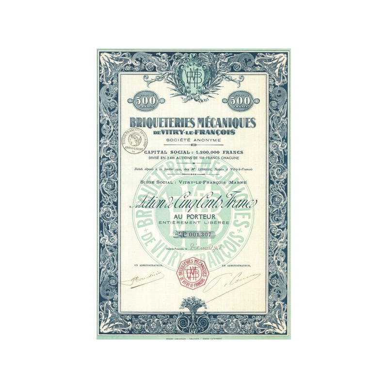 Briqueteries Mécaniques de Vitry-le-François (Act 500 F)