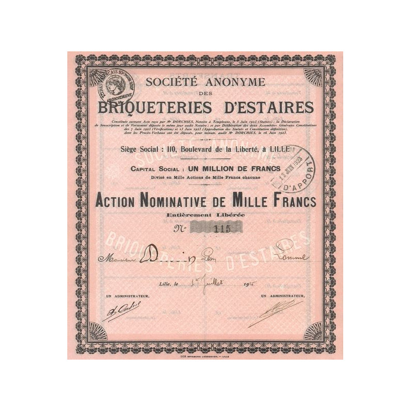S.A. des Briqueteries d'Estaires (Act Nomin 1000 F)