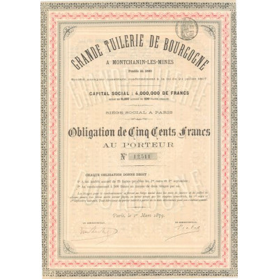 Grande Tuilerie de Bourgogne (Obl 500 F)