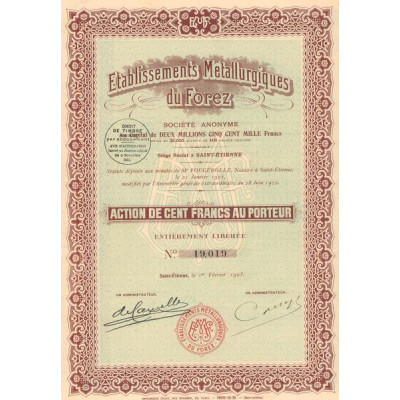 Ets Métallurgiques du Forez (Act 100 F)