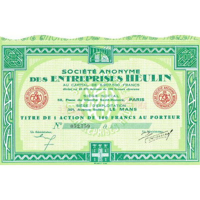 S.A. des Entreprises Heulin (Titre 01 Act 100 F)
