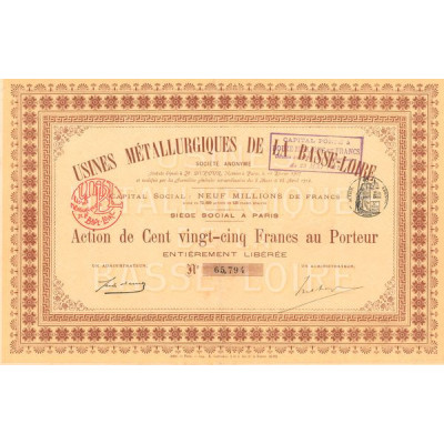 Usines Métallurgiques de la Basse-Loire (Act 125 F)(1910)