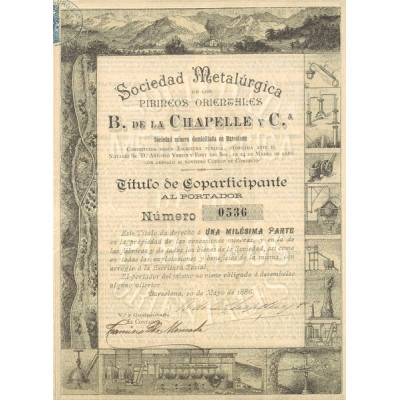Sociedad Metalurgica de Los Pirineos Orientales - B. de la Chapelle y Cia (Titulo 01 Act)