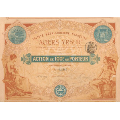 Sté Métallurgique Française des "Aciers Yrsur" (Act 100 F)