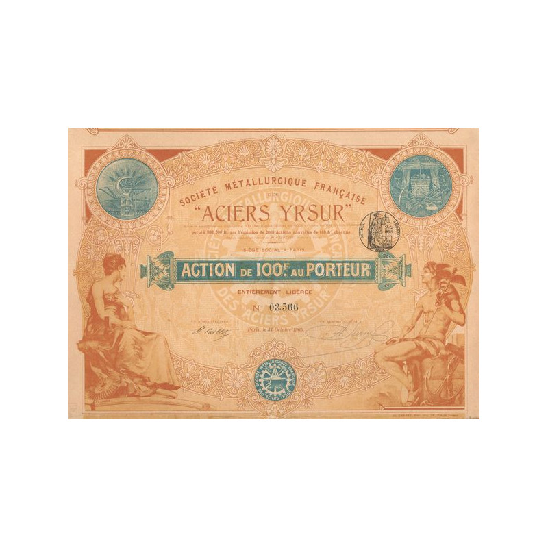 Sté Métallurgique Française des "Aciers Yrsur" (Act 100 F)