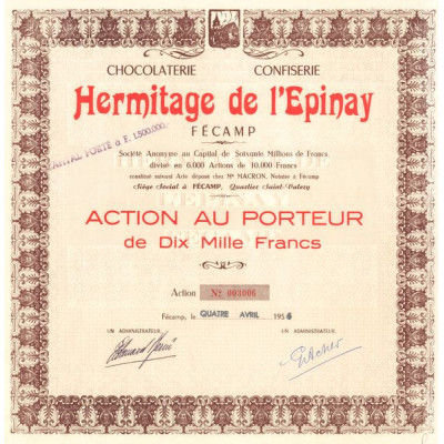 Chocolaterie Confiserie Hermitage de l'Epinay Fécamp (Act 10000 F)