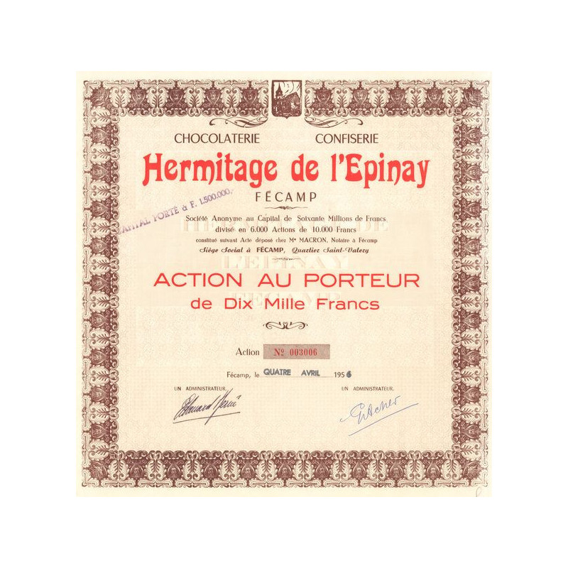 Chocolaterie Confiserie Hermitage de l'Epinay Fécamp (Act 10000 F)